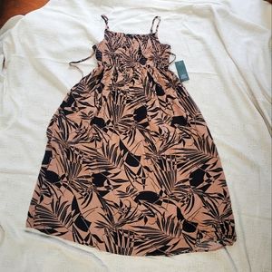 Target wild fable NWT medium pink and black shirred smock midi sundress pockets